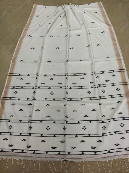 Pure Cotton Saree with Black Threadwork
